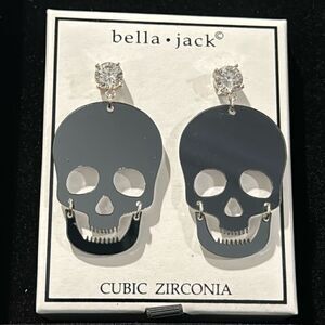 bella + jack skull mirrored earrings
